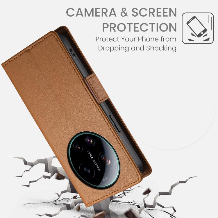 For Xiaomi 17 Ultra Side Buckle Magnetic Frosted Leather Phone Case