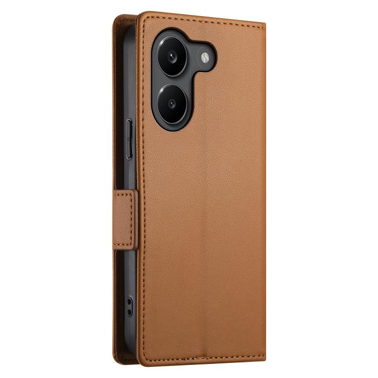 For Xiaomi Poco X8 Pro 5G / Redmi Turbo 5 5G Side Buckle Magnetic Frosted Leather Phone Case