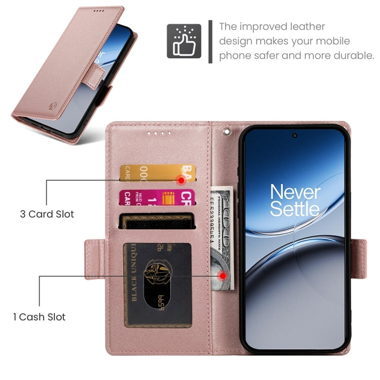 For OnePlus Nord 4 5G Side Buckle Magnetic Frosted Leather Phone Case