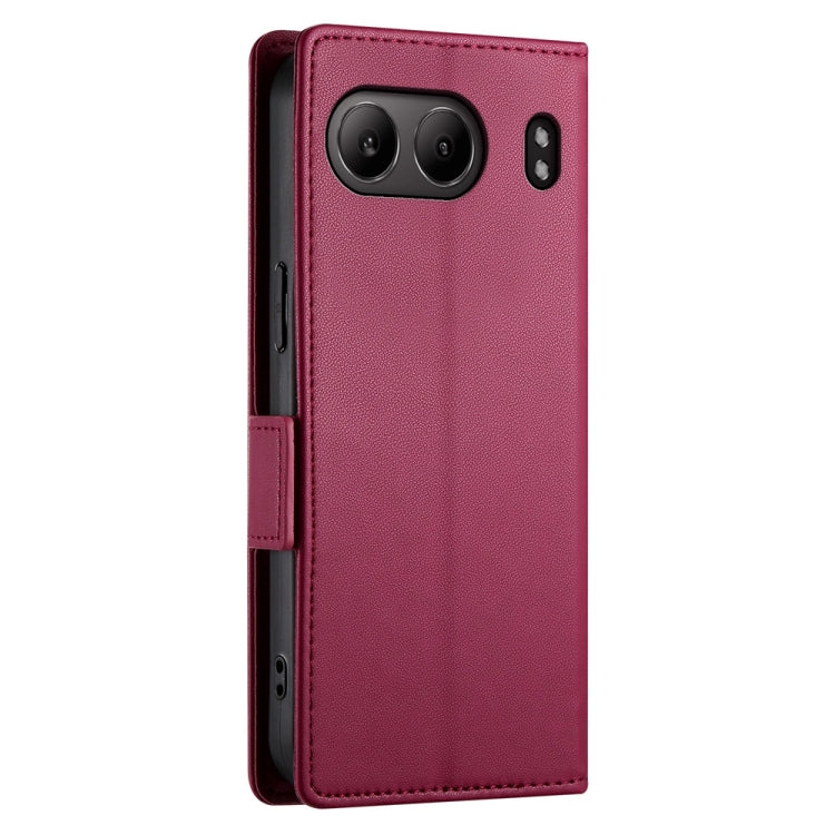 For OnePlus Nord 4 5G Side Buckle Magnetic Frosted Leather Phone Case