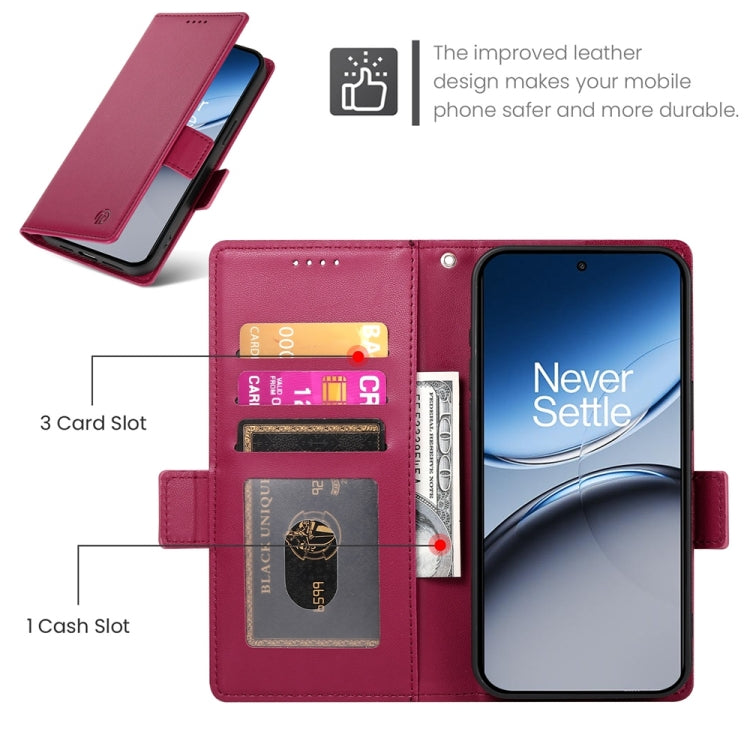 For OnePlus Nord 4 5G Side Buckle Magnetic Frosted Leather Phone Case
