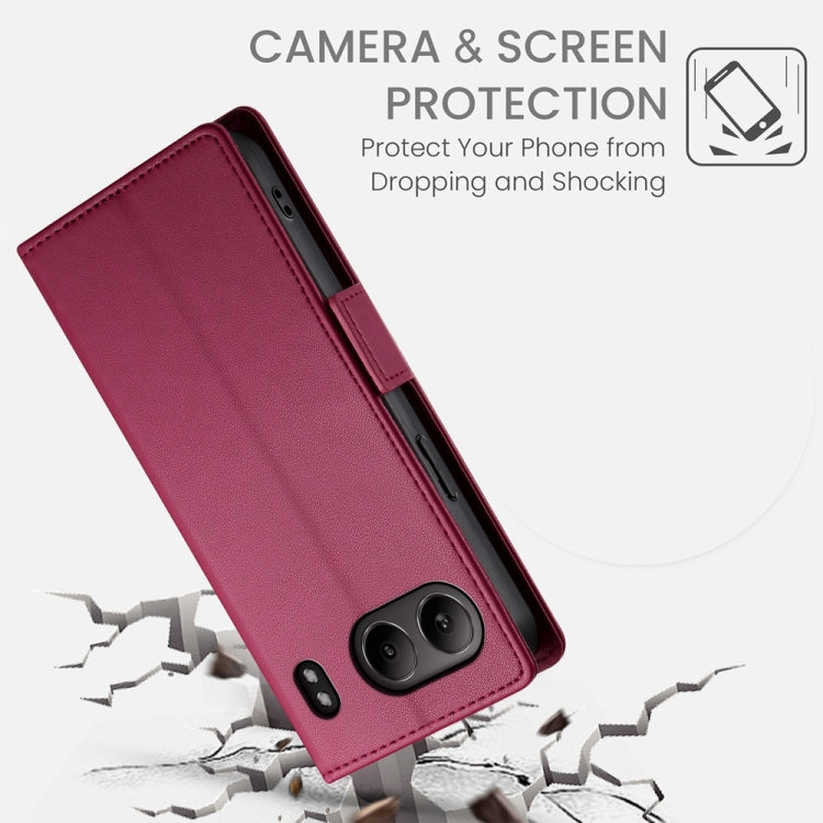 For OnePlus Nord 4 5G Side Buckle Magnetic Frosted Leather Phone Case