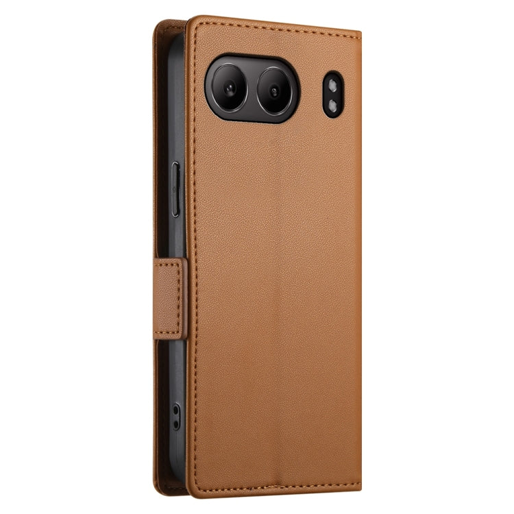 For OnePlus Nord 4 5G Side Buckle Magnetic Frosted Leather Phone Case