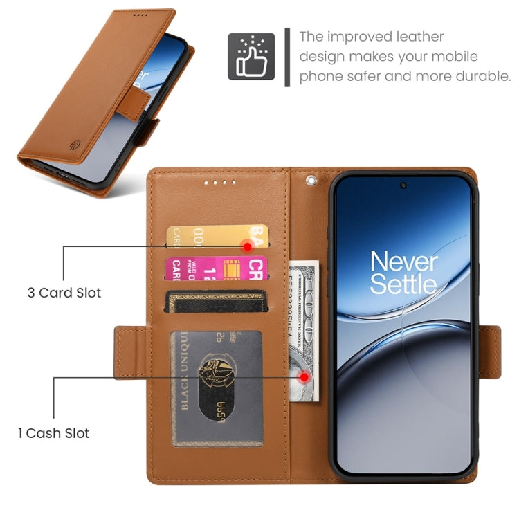 For OnePlus Nord 4 5G Side Buckle Magnetic Frosted Leather Phone Case