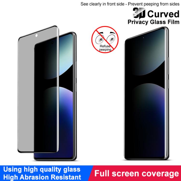 For Redmi Note 14 Pro 4G Global imak 3D Curved Privacy Full Screen Tempered Glass Film