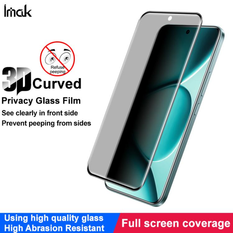 For Redmi Note 15 Pro+ 5G Global 163.3mm imak 3D Curved Privacy Full Screen Tempered Glass Film
