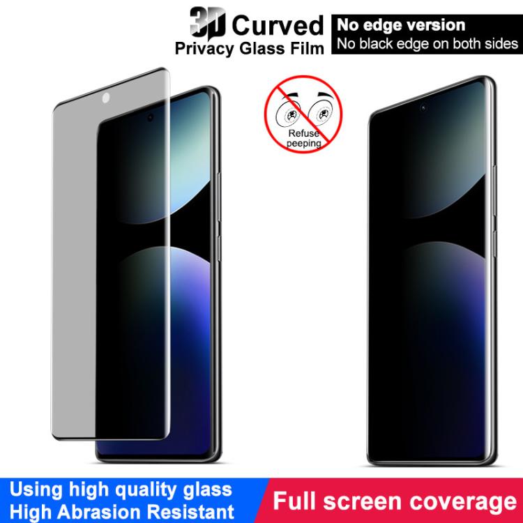 For Redmi Note 14 Pro 4G Global imak No Edge Version 3D Curved Privacy Full Screen Tempered Glass Film