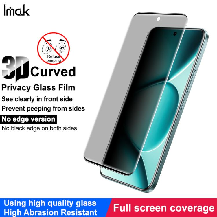 For Redmi Note 15 Pro+ 5G Global 163.3mm imak No Edge Version 3D Curved Privacy Full Screen Tempered Glass Film