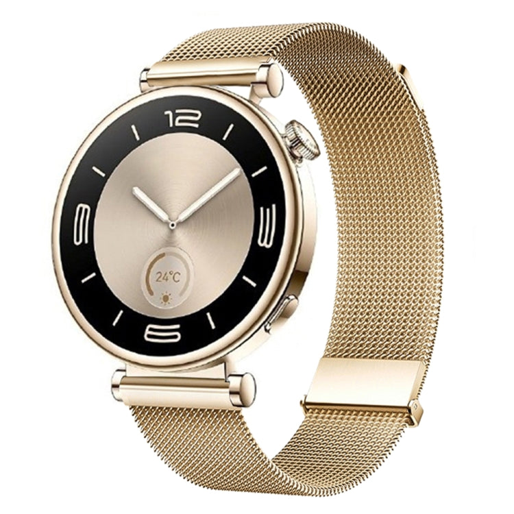 For Huawei Watch GT5 41mm Daul-section Magnetic Milan Steel Mesh Watch Band
