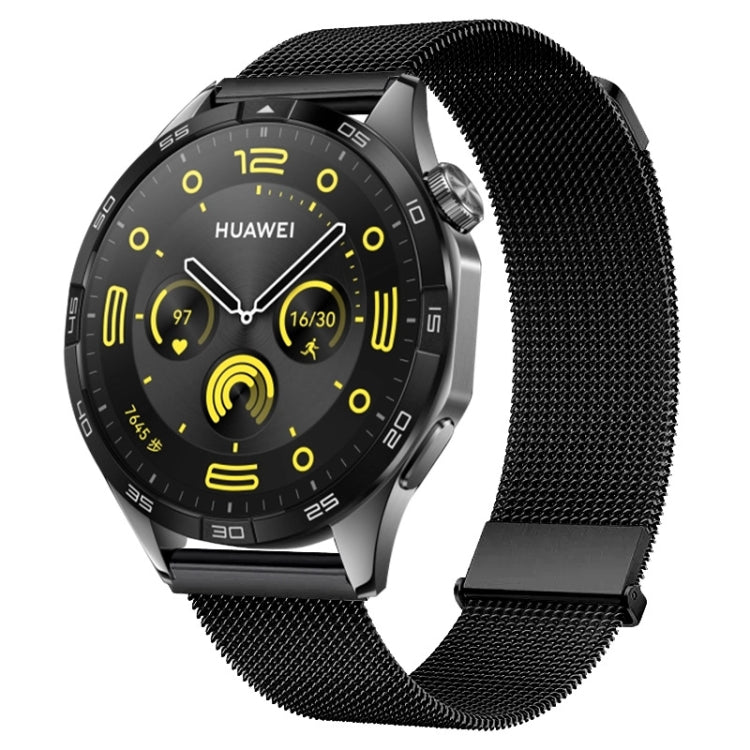 For Huawei Watch GT5 46mm Daul-section Magnetic Milan Steel Mesh Watch Band