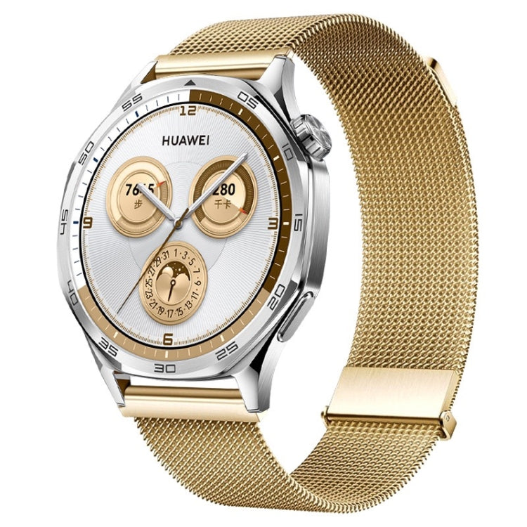 For Huawei Watch GT5 46mm Daul-section Magnetic Milan Steel Mesh Watch Band