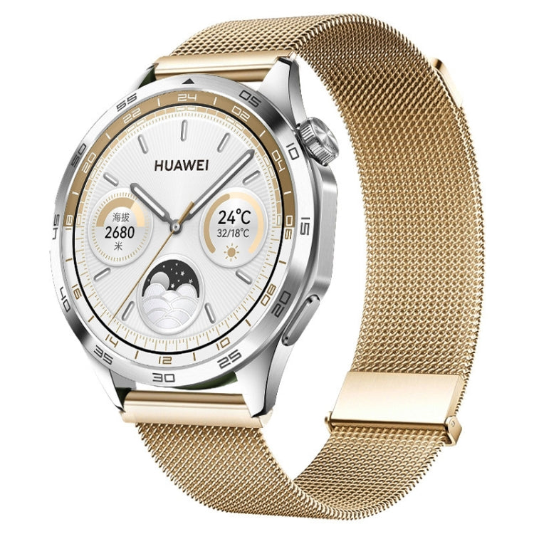 For Huawei Watch GT5 46mm Daul-section Magnetic Milan Steel Mesh Watch Band