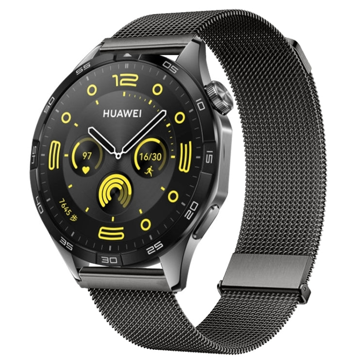 For Huawei Watch GT5 46mm Daul-section Magnetic Milan Steel Mesh Watch Band