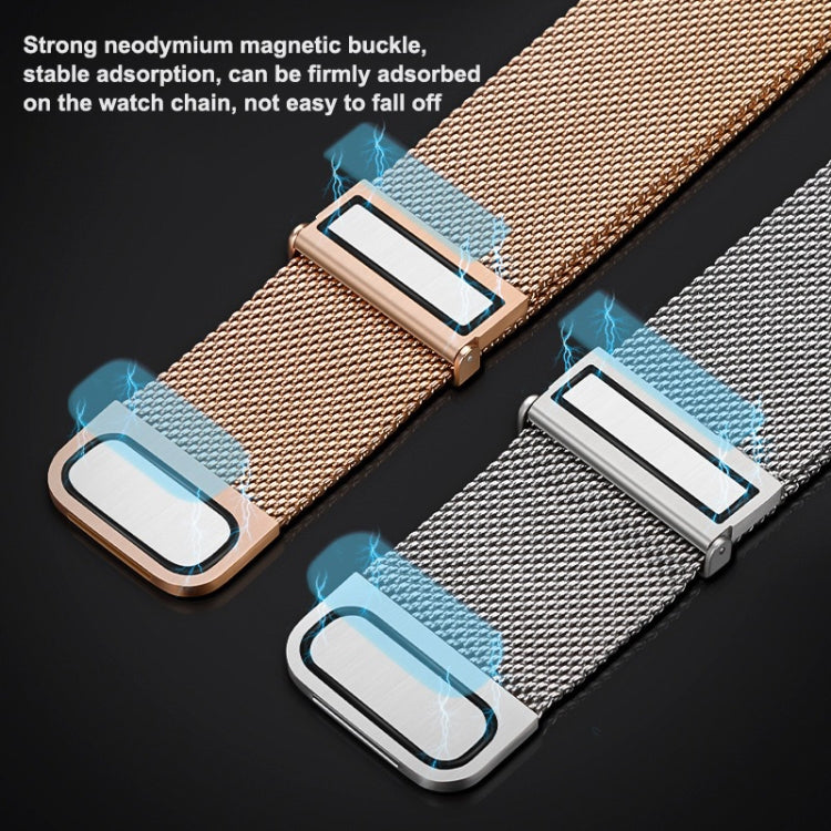 For Huawei Watch GT5 46mm Daul-section Magnetic Milan Steel Mesh Watch Band