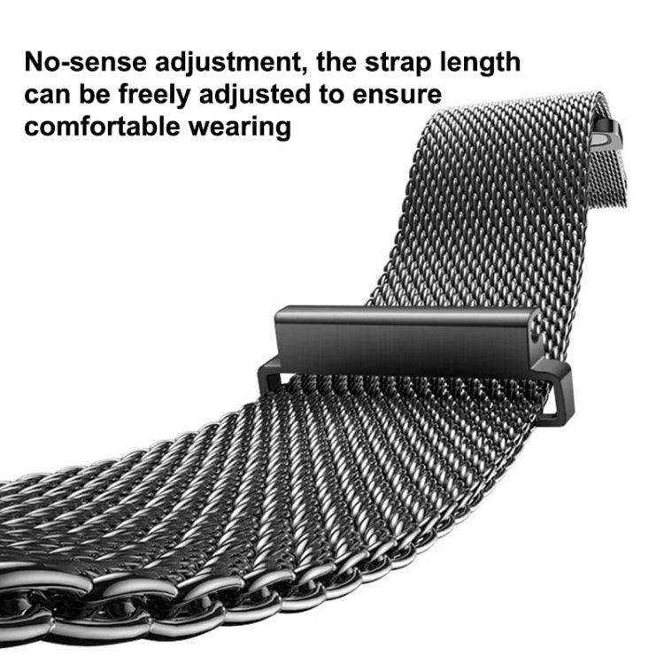 For Huawei Watch GT5 46mm Daul-section Magnetic Milan Steel Mesh Watch Band