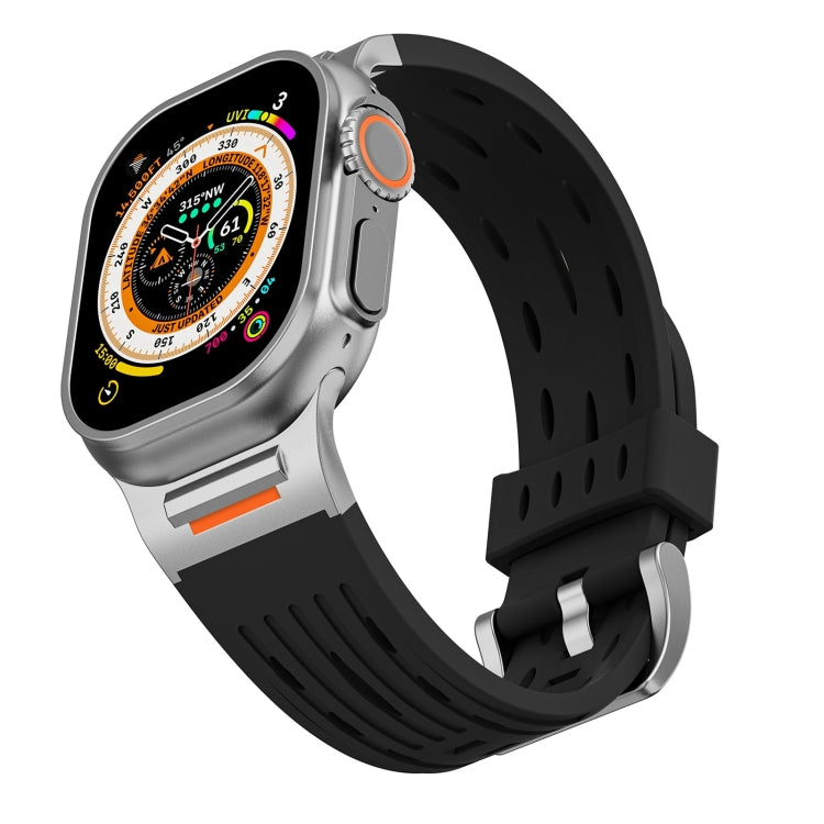 For Apple Watch 46mm / 49mm / 45mm / 44mm Trailblazer Oval Holes Silicone Watch Band