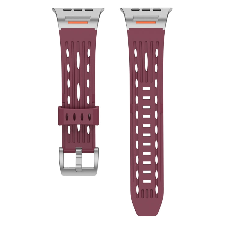 For Apple Watch 46mm / 49mm / 45mm / 44mm Trailblazer Oval Holes Silicone Watch Band