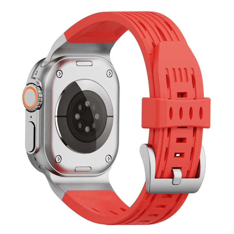 For Apple Watch 46mm / 49mm / 45mm / 44mm Trailblazer Oval Holes Silicone Watch Band