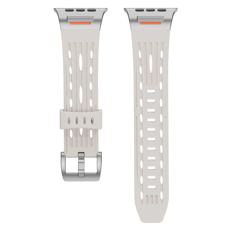 For Apple Watch 46mm / 49mm / 45mm / 44mm Trailblazer Oval Holes Silicone Watch Band