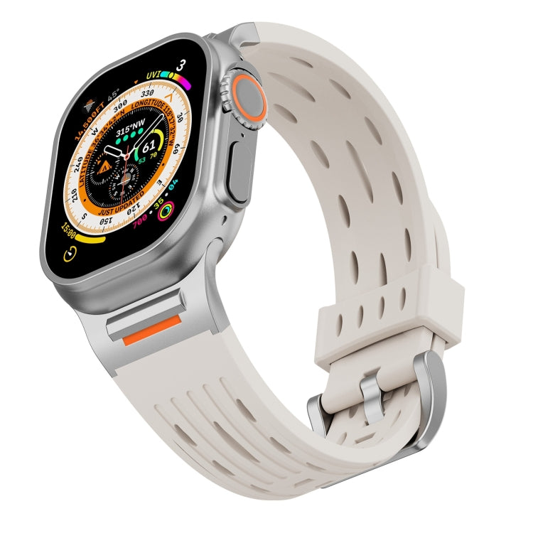 For Apple Watch 46mm / 49mm / 45mm / 44mm Trailblazer Oval Holes Silicone Watch Band