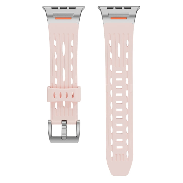 For Apple Watch 46mm / 49mm / 45mm / 44mm Trailblazer Oval Holes Silicone Watch Band