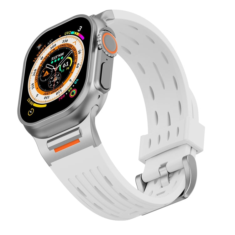 For Apple Watch 46mm / 49mm / 45mm / 44mm Trailblazer Oval Holes Silicone Watch Band