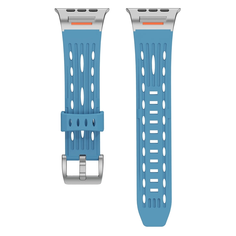 For Apple Watch 46mm / 49mm / 45mm / 44mm Trailblazer Oval Holes Silicone Watch Band