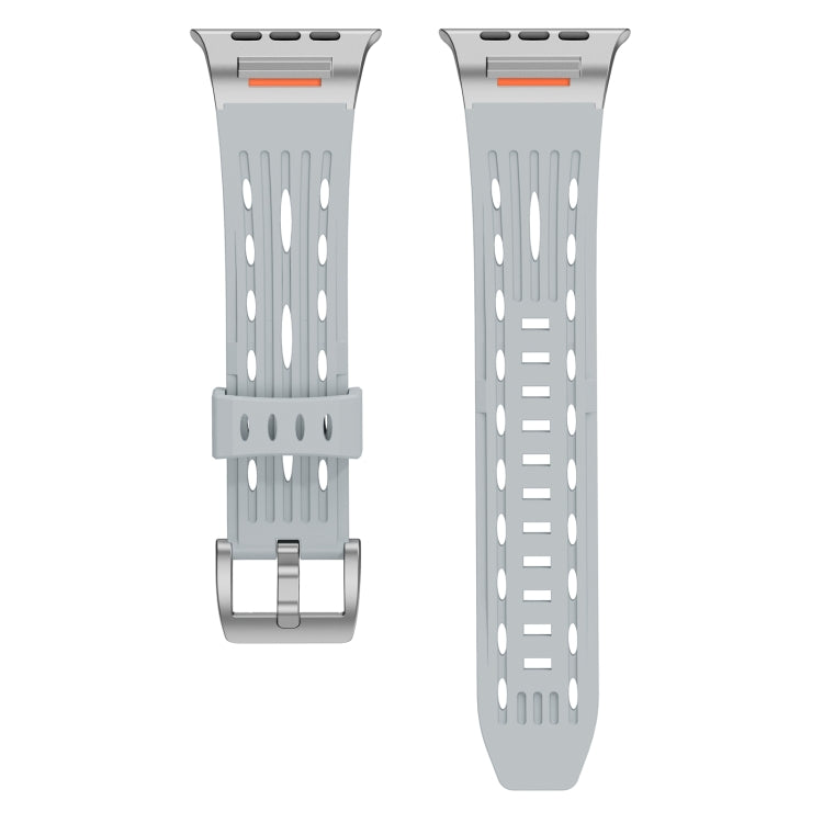 For Apple Watch 46mm / 49mm / 45mm / 44mm Trailblazer Oval Holes Silicone Watch Band