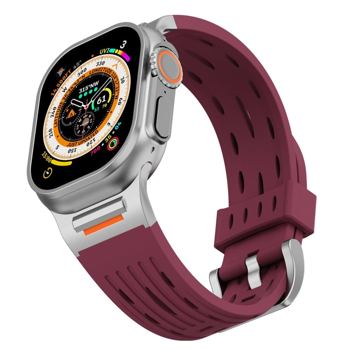 For Apple Watch 42mm / 41mm / 40mm / 38mm Trailblazer Oval Holes Silicone Watch Band