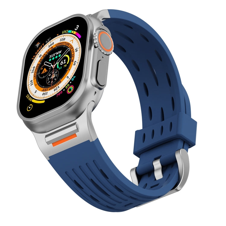 For Apple Watch 42mm / 41mm / 40mm / 38mm Trailblazer Oval Holes Silicone Watch Band