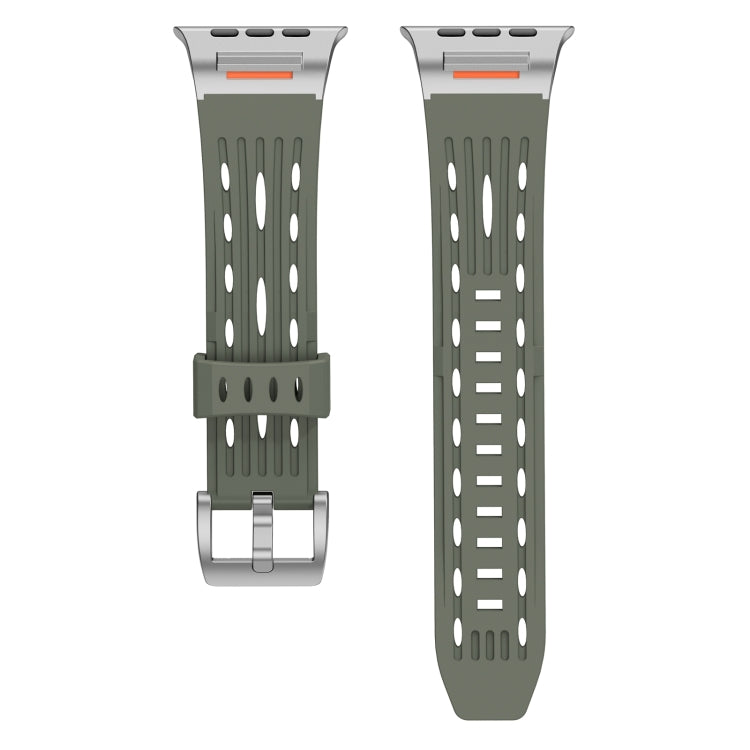 For Apple Watch 42mm / 41mm / 40mm / 38mm Trailblazer Oval Holes Silicone Watch Band