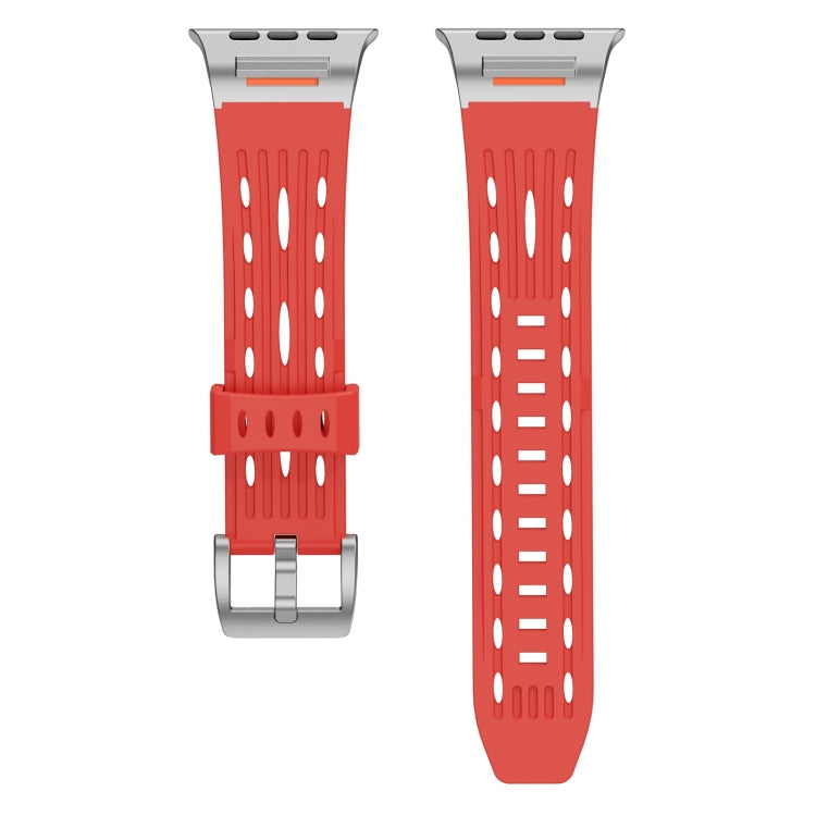 For Apple Watch 42mm / 41mm / 40mm / 38mm Trailblazer Oval Holes Silicone Watch Band