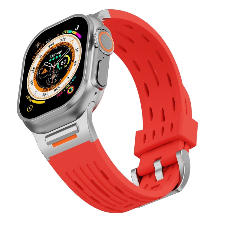 For Apple Watch 42mm / 41mm / 40mm / 38mm Trailblazer Oval Holes Silicone Watch Band
