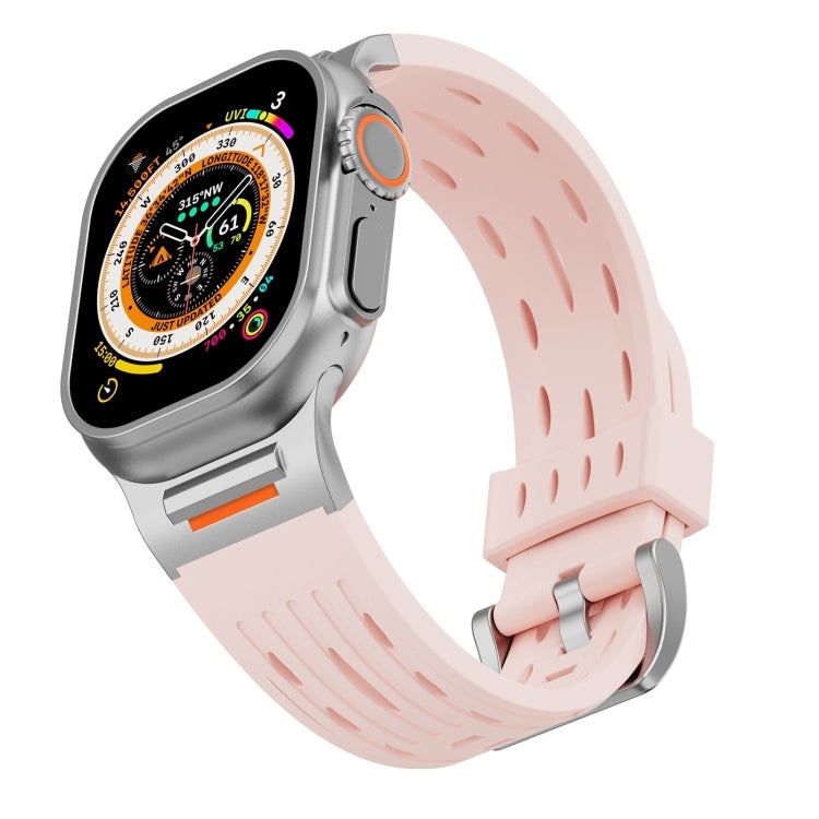 For Apple Watch 42mm / 41mm / 40mm / 38mm Trailblazer Oval Holes Silicone Watch Band