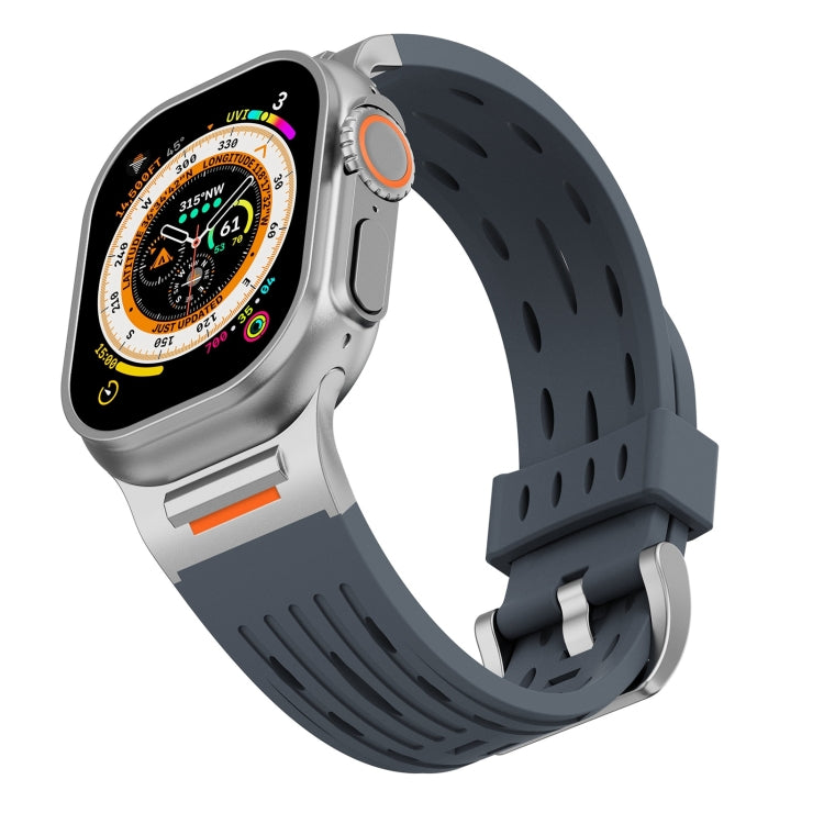 For Apple Watch 42mm / 41mm / 40mm / 38mm Trailblazer Oval Holes Silicone Watch Band