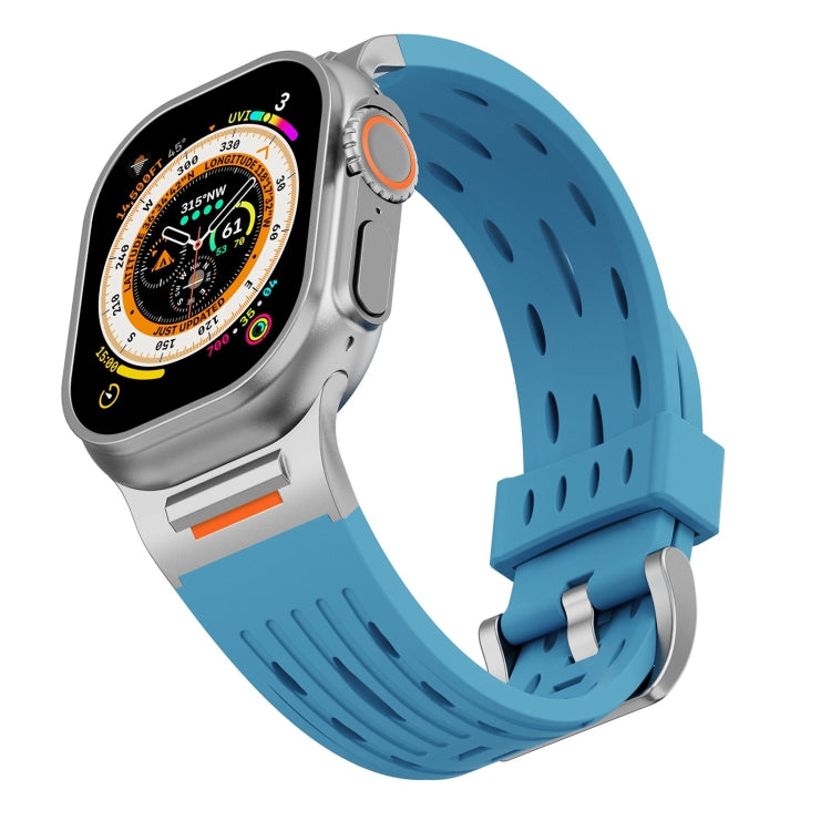 For Apple Watch 42mm / 41mm / 40mm / 38mm Trailblazer Oval Holes Silicone Watch Band