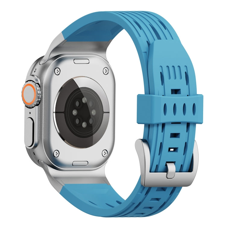 For Apple Watch 42mm / 41mm / 40mm / 38mm Trailblazer Oval Holes Silicone Watch Band