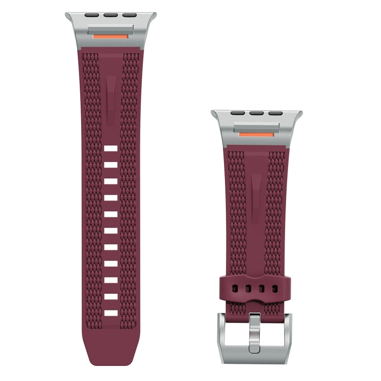 For Apple Watch 46mm / 49mm / 45mm / 44mm Trailblazer Woven Texture Silicone Watch Band