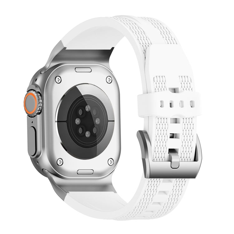 For Apple Watch 46mm / 49mm / 45mm / 44mm Trailblazer Woven Texture Silicone Watch Band