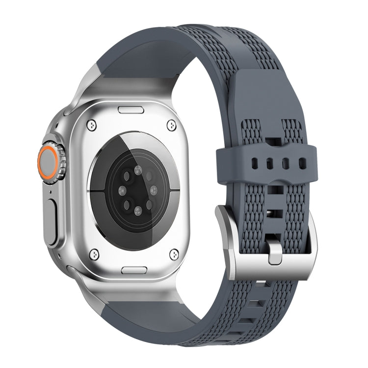 For Apple Watch 46mm / 49mm / 45mm / 44mm Trailblazer Woven Texture Silicone Watch Band