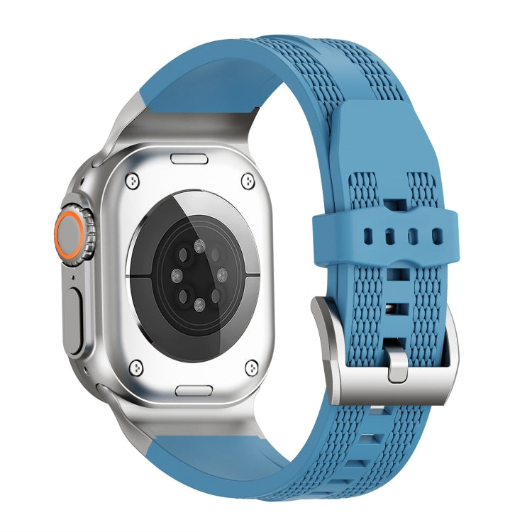 For Apple Watch 46mm / 49mm / 45mm / 44mm Trailblazer Woven Texture Silicone Watch Band