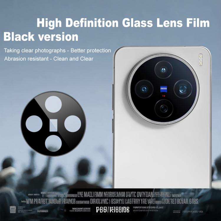 For vivo X200s imak Rear Camera Lens Glass Film Black Version