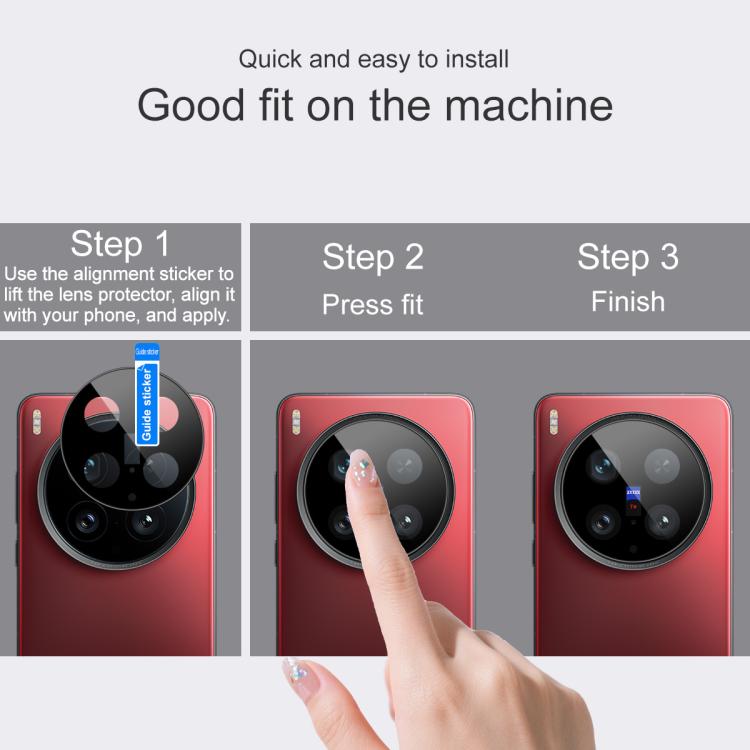 For vivo X200 Ultra imak Rear Camera Lens Glass Film Black Version