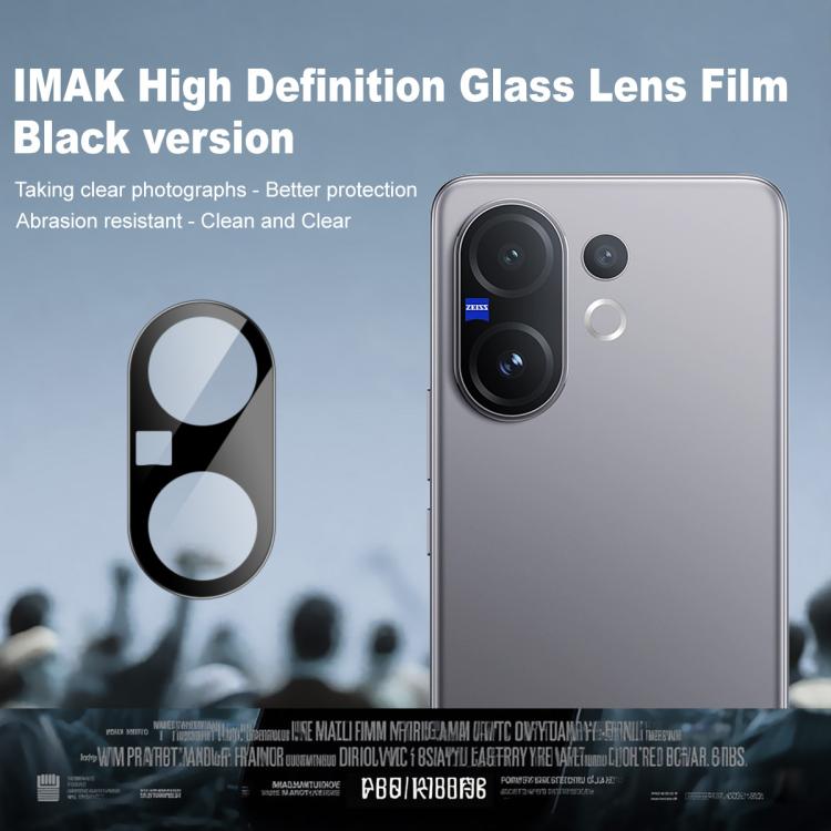 For vivo V60 5G Global imak Rear Camera Lens Glass Film Black Version