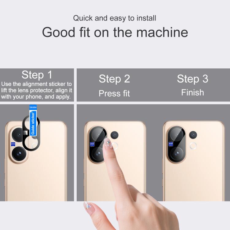 For vivo V60 5G Global imak Rear Camera Lens Glass Film Black Version