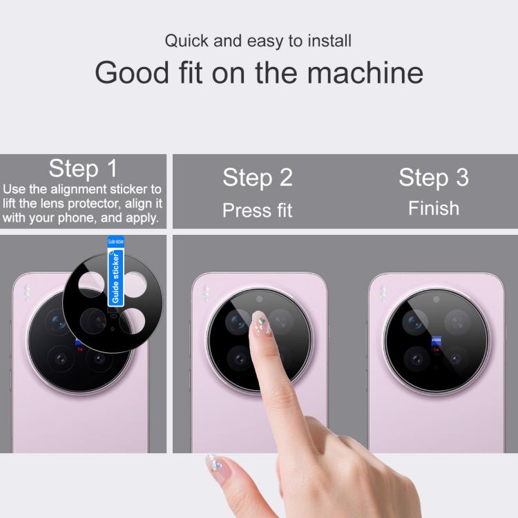 For vivo X300 Pro imak Rear Camera Lens Glass Film Black Version