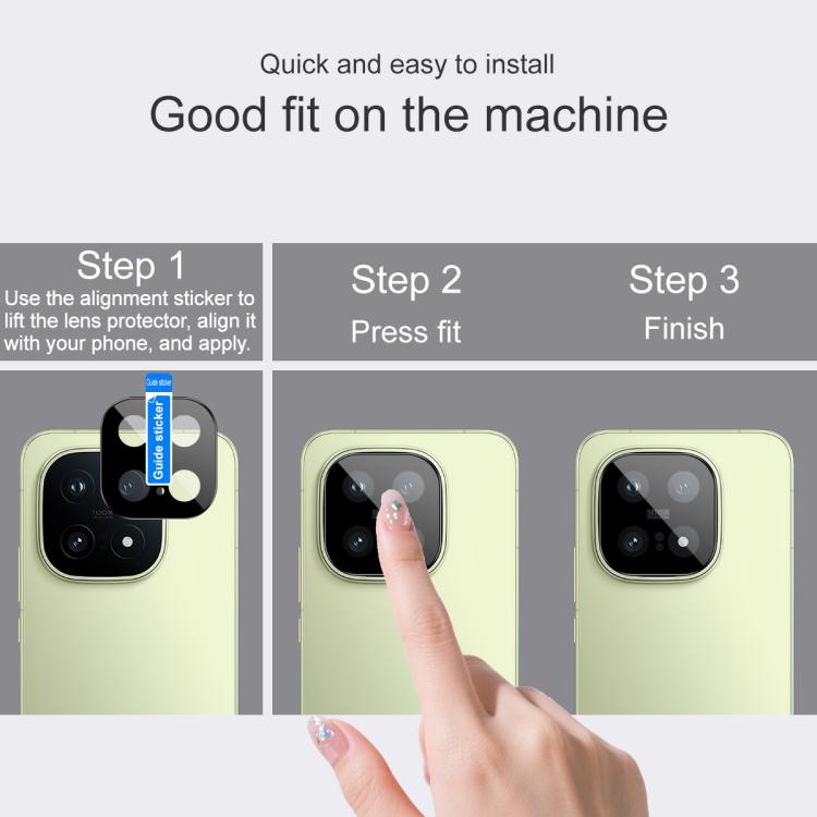 For vivo iQOO 15 imak Rear Camera Lens Glass Film Black Version