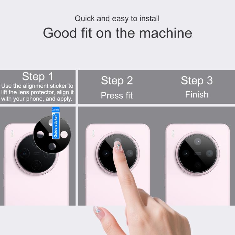 For vivo Y500 Pro 5G imak Rear Camera Lens Glass Film Black Version