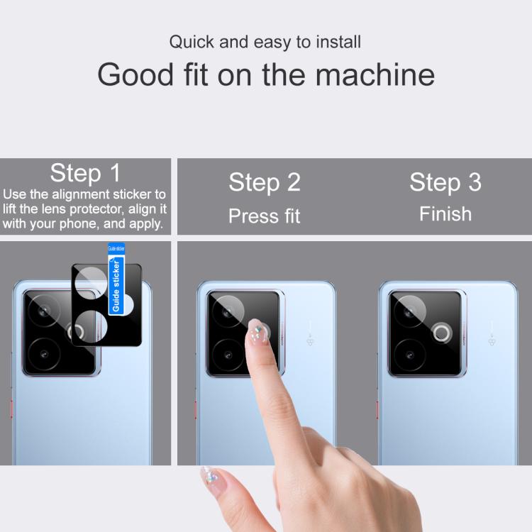 For Realme GT 7 5G / 7T 5G Global IMAK Rear Camera Lens Glass Film Black Version