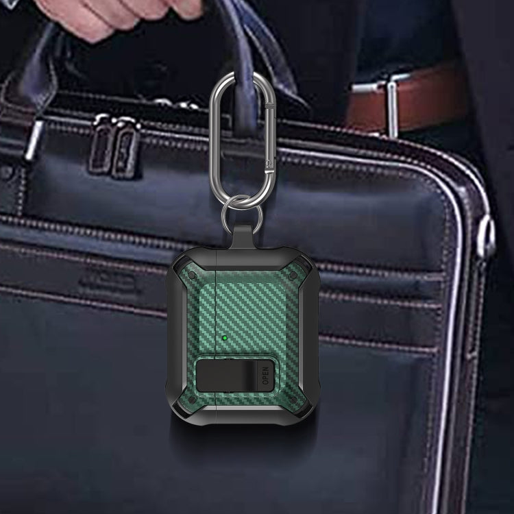 For AirPods 4 Bumblebee Carbon Fiber Shockproof Protective Case with Switch